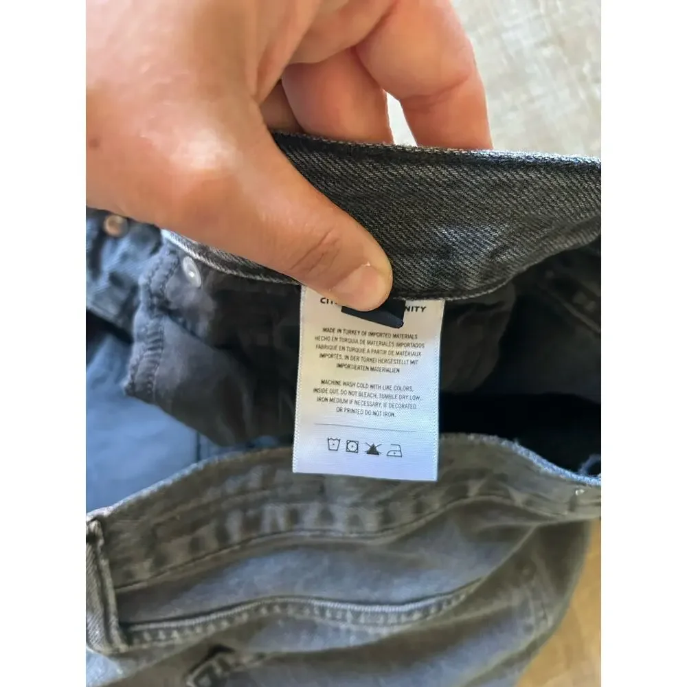 Citizens of Humanity Daphne Crop Jeans 30 Black High Rise Raw Hem Women - Picture 6 of 16